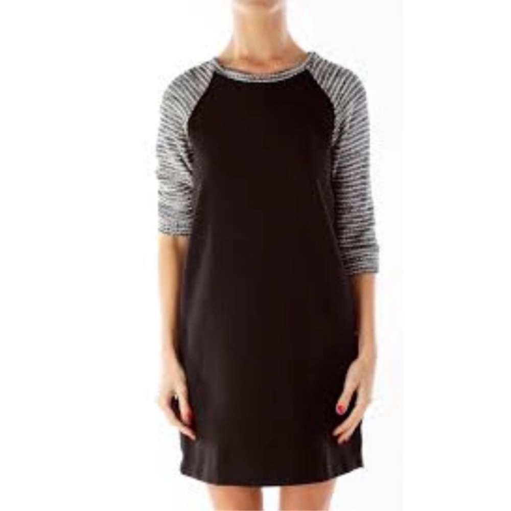 LOFT Ann Taylor Women’s Black and Tweed 3/4 Sleeve Dress